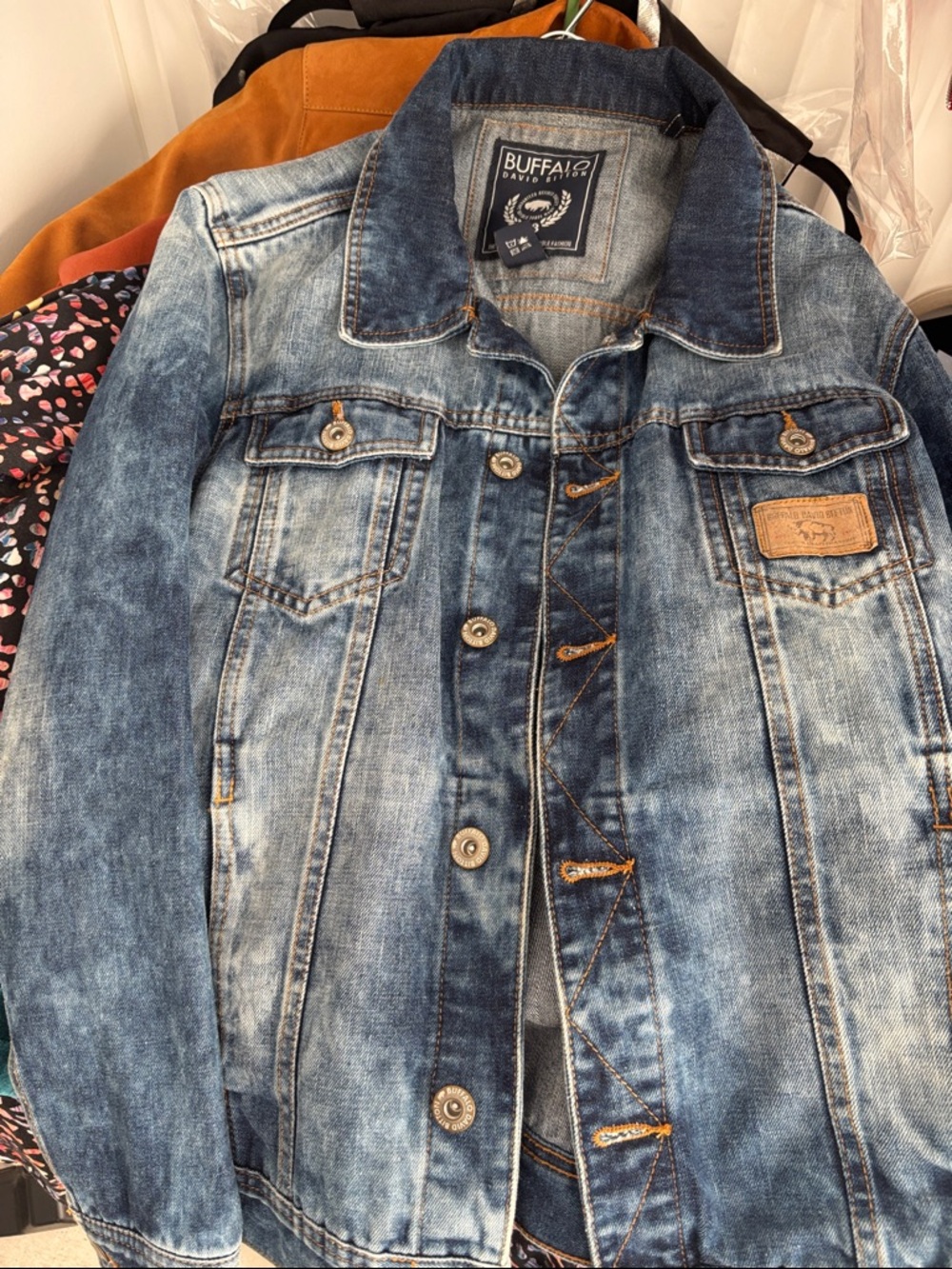Buffalo David Bitton Distressed Blue Denim Jacket